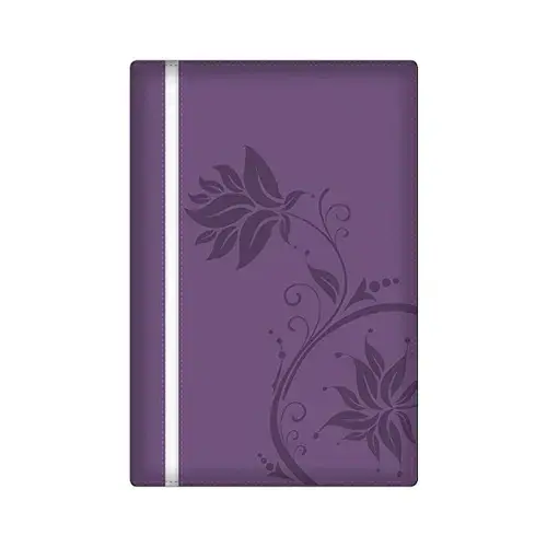 BIBLIA /MUJER CONF. CORAZON PIEL MORADA DE LUJO