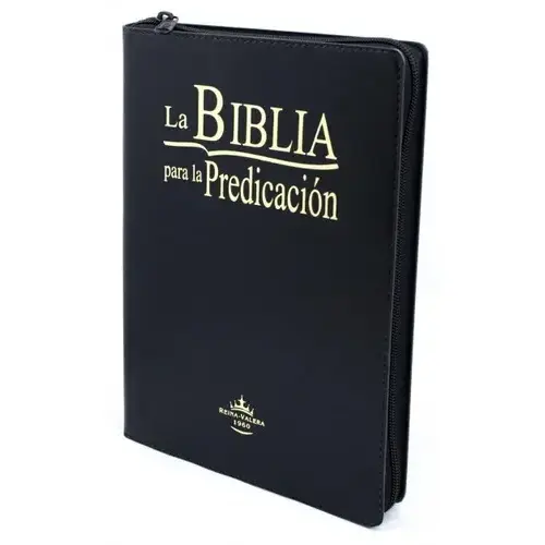 BIBLIA PREDICACION RVR86 L/G CON CIERRE NEGRA/PRETA