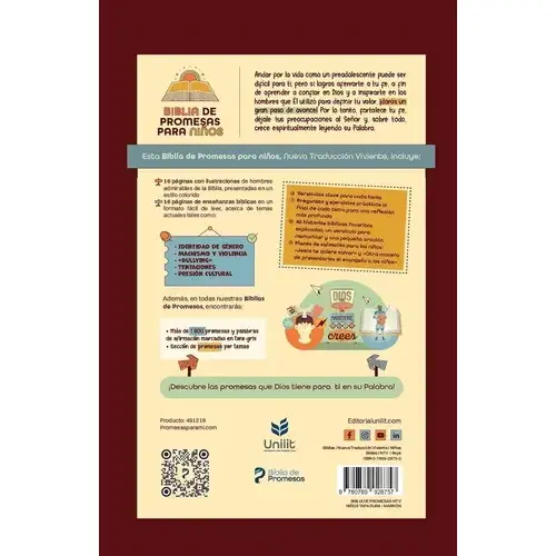 Biblia de Promesas para Niños NTV Letra Grande Marron - Imagen 4
