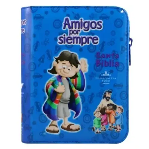 BIBLIA RVR022 AMIGOS POR SIEMPRE AZUL CON FORRO -SBU