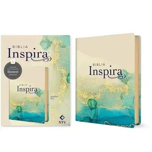Biblia Inspira NTV Azul Oro con Filament Imitación Piel - Imagen 3