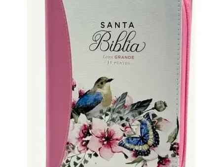 BIBLIA RVR60 045 LG PRIMAVERAL ROSA CON CIERRE