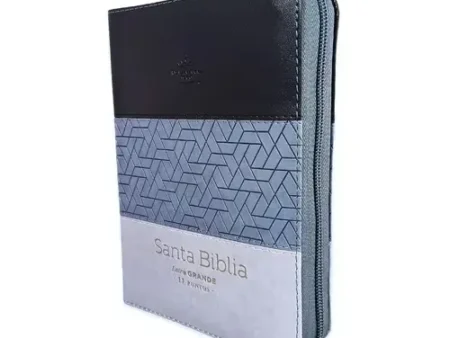 Biblia RVR60 Tricolor Negro Gris con Cierre