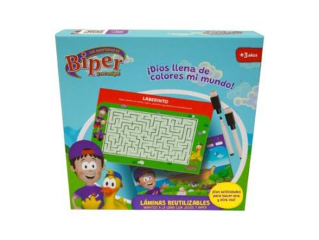 Laminas reutilizables Manitos a la Obra con Jesús y Biper